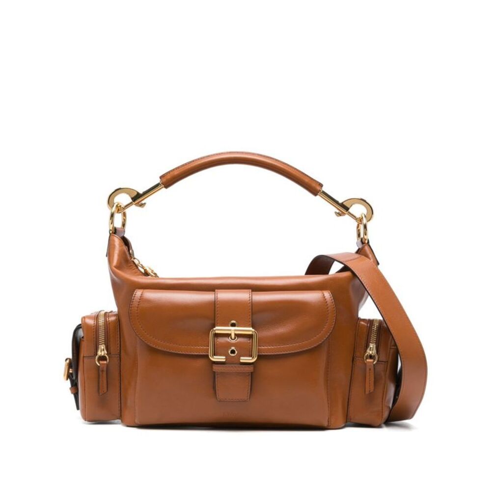 Shiny Leather Camera Bag Women